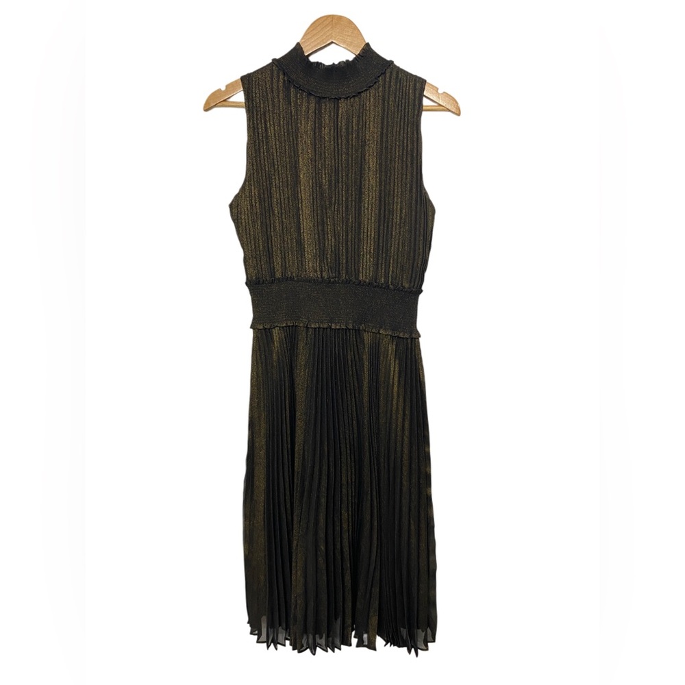 Women’s Nanette Lepore Metallic Pleated Midi Dress